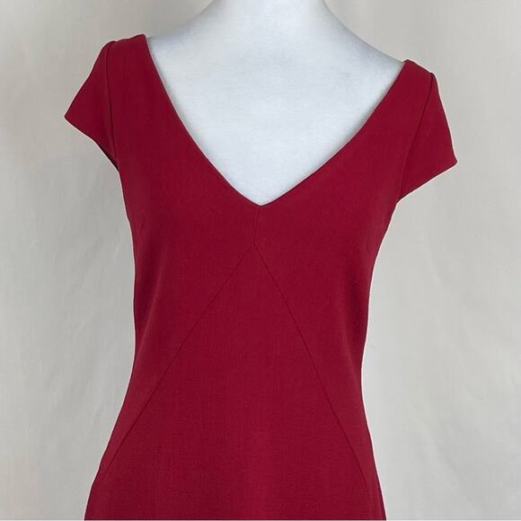 BCBGMaxAzria Red Pure Smooth Wool Academia Office Career Dress NWOT Size 8 - Picture 3 of 14